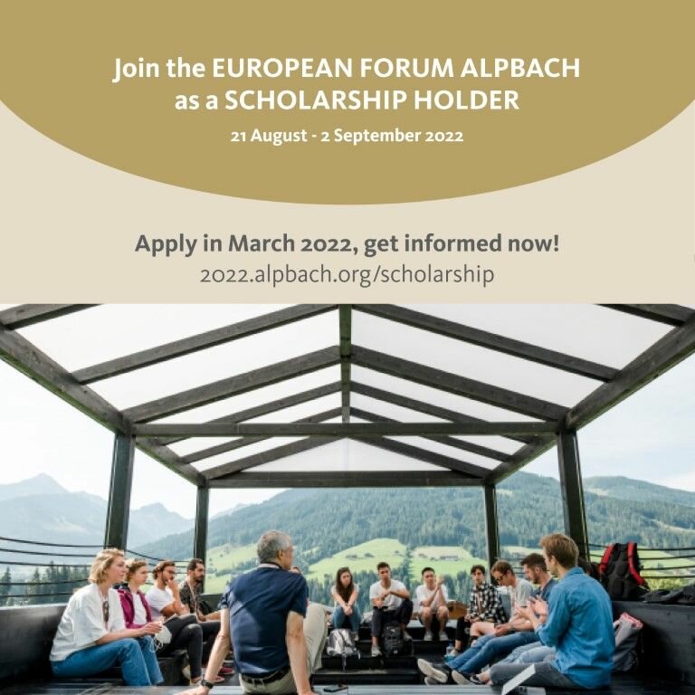 European Forum Alpbach 2022: Avstriyada bo‘lib o‘tadigan Yevropa Alpbach forumida 2 hafta davomida qatnashish imkoniyati