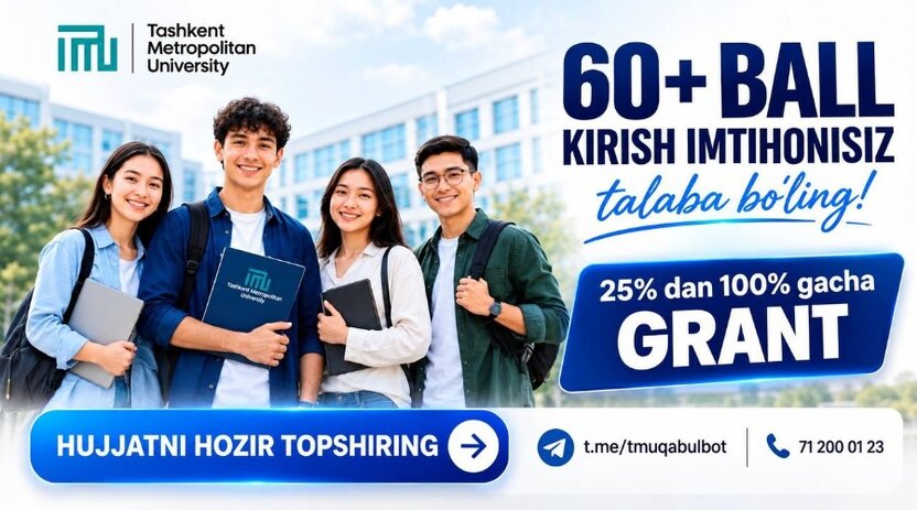 Tashkent Metropolitan Universitetidagi kontrakt narxlar