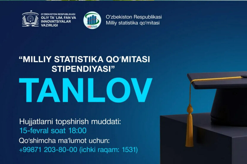 Talabalar uchun yangi imkoniyat: Milliy statistika qo‘mitasi stipendiyasi kimlarga beriladi?