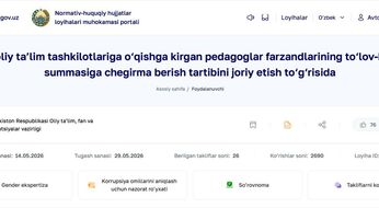 Pedagoglarning kontraktda o‘qiydigan farzandlari uchun to‘lov-kontrakt summasiga 30% chegirma joriy etilishi kutilmoqda