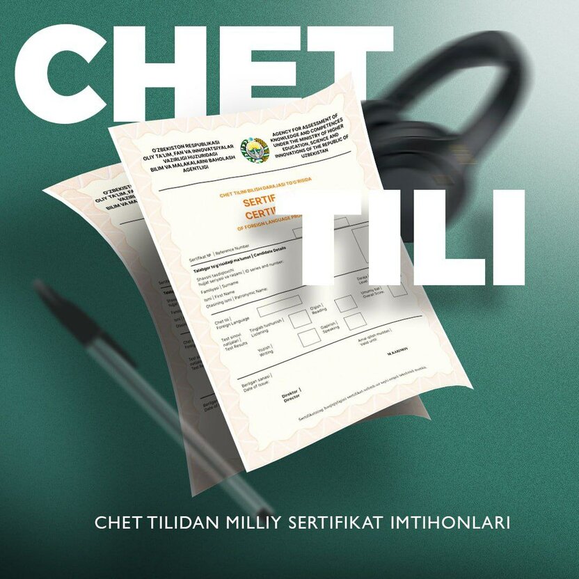 Chet tili imtihoni uchun ruxsatnomalar taqdim etildi
