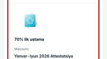 70 foizlik ustama ma’lumotlari shakllantirildi!