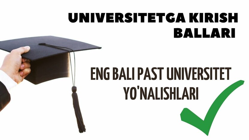 56,7 ball bilan kirish mumkin bo‘lgan yo‘nalishlar ro‘yxati