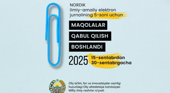 “Nordik” ilmiy-amaliy elektron jurnalining 5-soni uchun maqolalar qabuli boshlandi