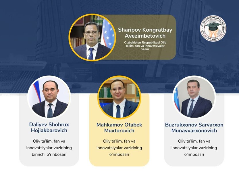 Oliy ta’lim, fan va innovatsiyalar vazirligi rahbariyati