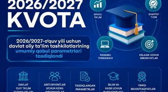 Qabul-2026: Davlat OTMlari uchun qabul kvotalari rasman e’lon qilindi